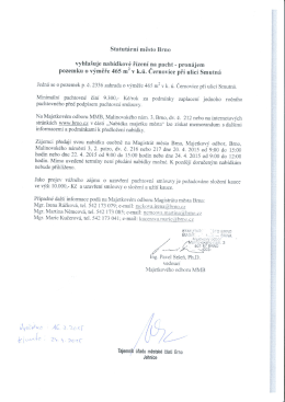 pozemku 0 výměře 465 mz v k.ú. Cernovice při ulici Smutná