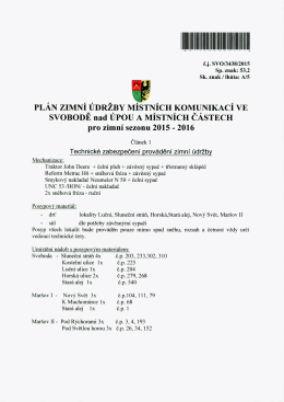 Plán zimní údržby - Svoboda nad Úpou