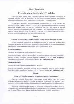 Pravidla zimn&iacute; &uacute;držby obce Troubsko