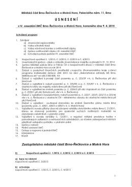 IV. ZMČ ze dne 9. 4. 2015 - &Uacute;MČ Brno