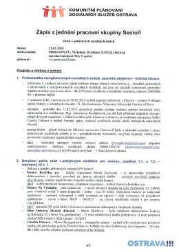 zápis z jednání, SEN, 12.2.2015