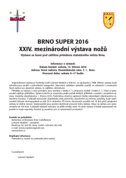BRNO SUPER 2016 XXIV. mezinárodní výstava nožů