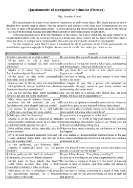 Questionnaire of manipulative behavior (Dotman)