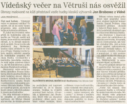 &Uacute;STECK&Yacute; DEN&Iacute;K: "V&iacute;deňsk&yacute; večer na Větru&scaron;i n&aacute;s osvěžil..."