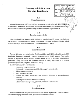 Stanovy - N&aacute;rodn&iacute; demokracie