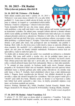 31. 10. 2015 – FK Rudná