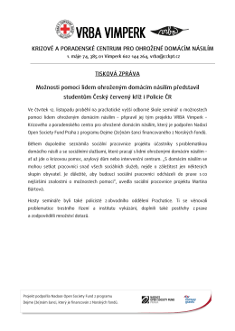 Tiskovou zprávu - Český červený kříž Oblastní spolek Prachatice