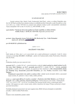 Usnesení - Dražební vyhláška