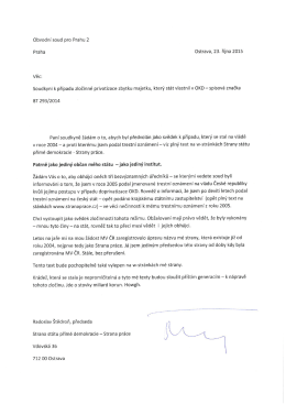 Dopis soudu ve věci OKD