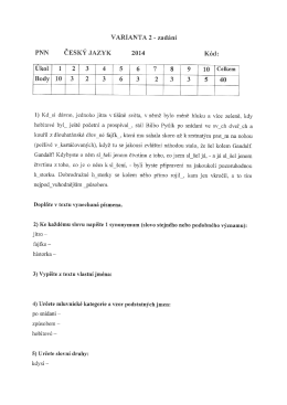Test českého jazyka č. 6