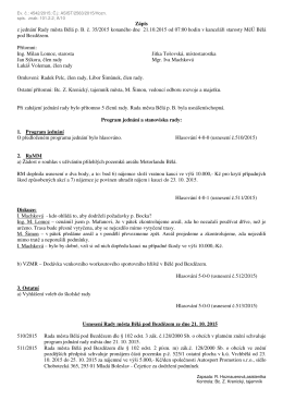 Zápis z mimořádného jednání Rady města dne 21.10.2015