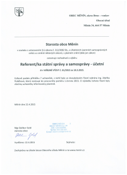 Starosta obce Měn&iacute;n