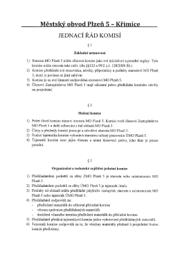 Jednací řád komisí - Městský obvod Plzeň 5