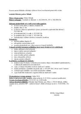 Starosta města Měln&iacute;ka vyhla&scaron;uje v&yacute;běrov&eacute; ř&iacute;zen&iacute; na obsazen&iacute;