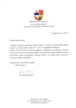 Dopis od MČ Praha 15