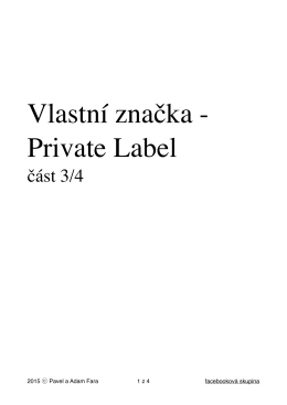 Vlastní značka - Private Label