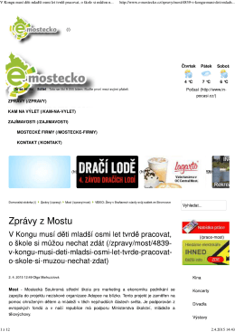 V Kongu mus&iacute; děti mlad&scaron;&iacute; osmi let tvrdě pracovat, o &scaron;kole si můžou