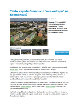 Takto vypadá Olomouc z "mrakodrapu" na Kosmonautů