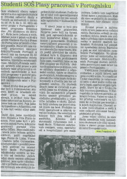 Studenti SOŠ“ Plasy praCovali V Portugalsku __`