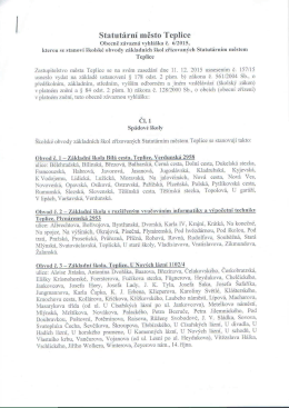 Vyhl&aacute;&scaron;ka města Teplice o sp&aacute;dov&yacute;ch oblastech &scaron;kol