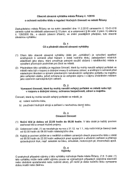 Obecně závazná vyhláška města Říčany č. 1/2015 o ochraně