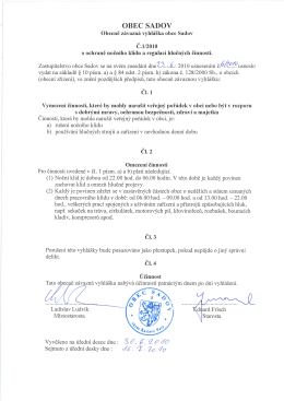 o ochraně nočního klidu a regulaci hlučných činností