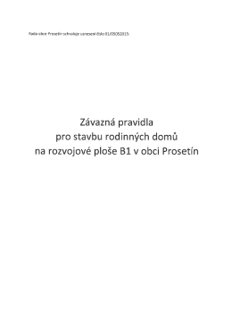 Závazná pravidla platná pro výstavbu RD na B1