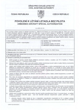 povolen&iacute; k l&eacute;t&aacute;n&iacute; letadla bez pilota - Video