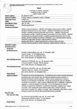 Datum z&aacute;pisu: Spisov&aacute; značka: