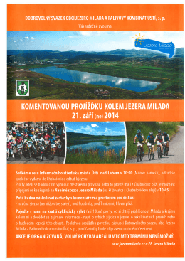 POZV&Aacute;NKA na komentovanou proj&iacute;žďku kolem jezera Milada