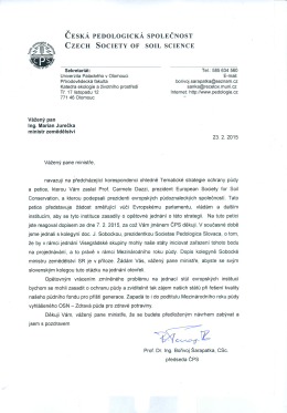 Dopis ministrovi zemědělstv&iacute;