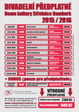 Seznam představení na sezonu 2015/2016