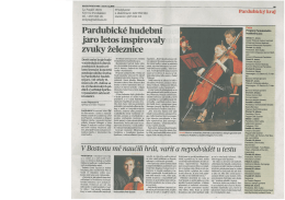 Pardubické hudební jaro letos inspirovaly zvuky železnice
