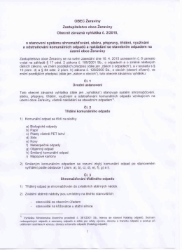 Obecně závazná vyhláška č. 2/2015
