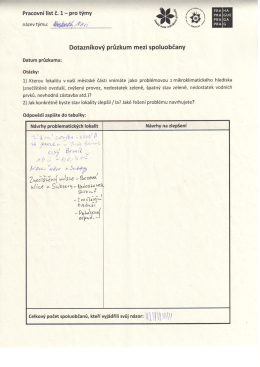 Dotazn&iacute;kov&yacute; průzkum mezi spoluobčany