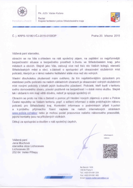 Nábor zájemců o práci u Policie ČR ve Středočeském