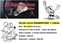 pozvánka - SK Badminton Tábor