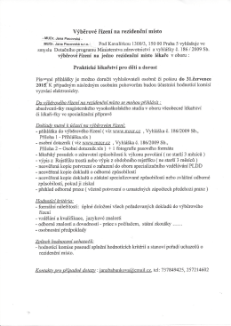 Výběrové řízení na rezidenční místo