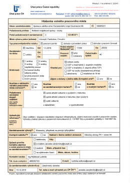 Viz formul&aacute;ř voln&eacute; pracovn&iacute; m&iacute;sto mostař