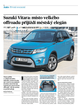 Suzuki Vitara: místo velkého offroadu přijíždí městský elegán (Test