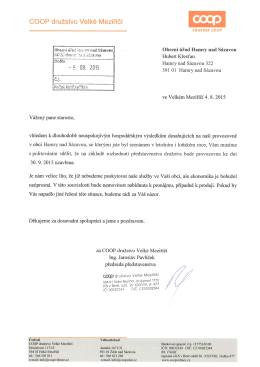 COOP &ndash; informace o uzavřen&iacute; provozovny