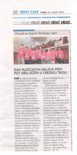 Novi List ružičaste majice