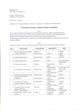 Proceduru praćenja i naplate prihoda i primitaka