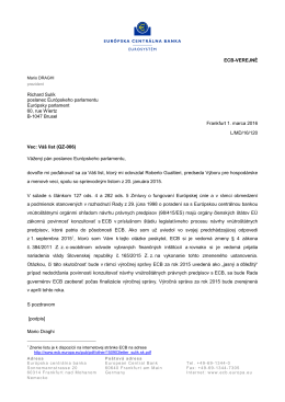 Letter by the ECB President to Mr Richard Sulík on Slovakian
