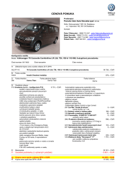 Cenová ponuka - Volkswagen Slovakia