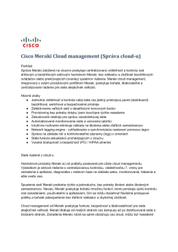 Cisco_Meraki_CloudManagement datovy list