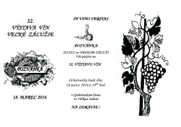 Pozvánka na 32. ročník výstavy vín vo Veľkom Záluží