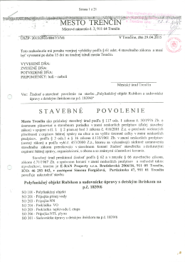 Staveb. povolenie - byvanie-pre