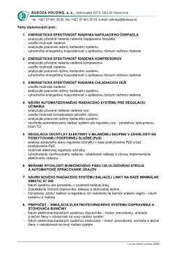 Zoznam tém diplomových prác v spoločnosti Bukóza Holding