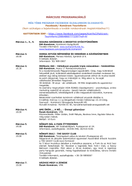 Havi rendezvényeink - Komárom város honlapja